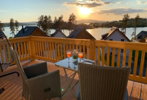 Stunning view in the evening over Lipno Lake